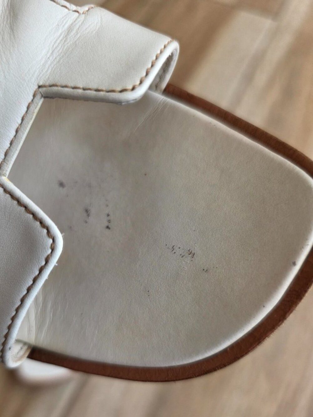 Hermes Oran White Leather Sandals Eur. 36.5 - Picture 5 of 16